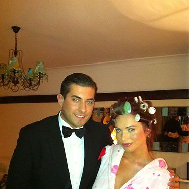 The nation's new favourite hairdresser Amy Childs snapped a pic with her mate and TOWIE co-star Arg. We reckon Amy could audition for a role in Desperate Scousewives with those HUGE rollers in her barnet!