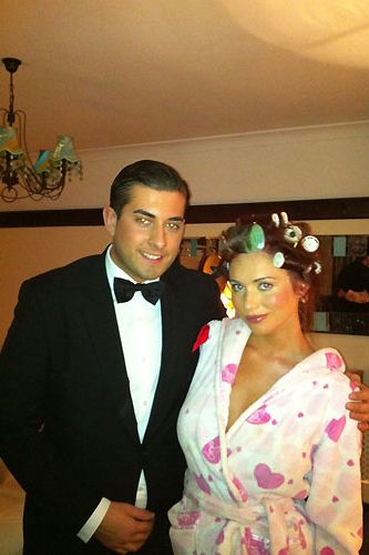 The nation's new favourite hairdresser Amy Childs snapped a pic with her mate and TOWIE co-star Arg. We reckon Amy could audition for a role in Desperate Scousewives with those HUGE rollers in her barnet!