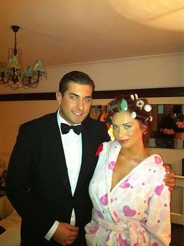The nation's new favourite hairdresser Amy Childs snapped a pic with her mate and TOWIE co-star Arg. We reckon Amy could audition for a role in Desperate Scousewives with those HUGE rollers in her barnet!
