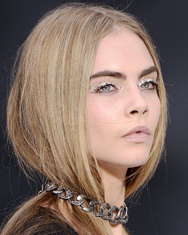 <p>As <strong>Cara Delevingne</strong> brilliantly demonstrates, the coolest eye makeup trend this season - set by Chanel - is glitter peepers. But forget fine particles, glitter's gone supersized! Balance it with a nude lip and you've got fun (without being too young!) evening makeup nailed.</p>
<p>Join the glitterati with Frontcover's Sparkler set (£16, <a title="http://www.frontcovercosmetics.com" href="http://www.frontcovercosmetics.com" target="_blank">frontcovercosmetics.com</a>) which has a choice of three pots of glitter dots, a specially formulated eye gel and tools to help adhere it to your eyelids with ease. </p>