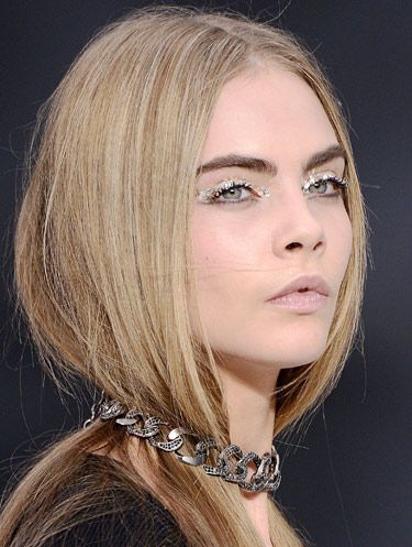 <p>As <strong>Cara Delevingne</strong> brilliantly demonstrates, the coolest eye makeup trend this season - set by Chanel - is glitter peepers. But forget fine particles, glitter's gone supersized! Balance it with a nude lip and you've got fun (without being too young!) evening makeup nailed.</p>
<p>Join the glitterati with Frontcover's Sparkler set (£16, <a title="http://www.frontcovercosmetics.com" href="http://www.frontcovercosmetics.com" target="_blank">frontcovercosmetics.com</a>) which has a choice of three pots of glitter dots, a specially formulated eye gel and tools to help adhere it to your eyelids with ease. </p>