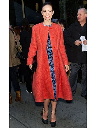 <p>Actress Olivia Wilde attended the Calvin Klein Collection Fashion Show at New York Fashion Week, and would you just look at the sublime red coat she is wearing. Simply stunning.</p>