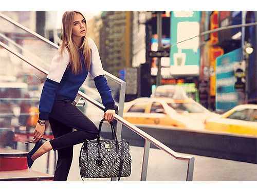 <p>After wowing the world in the SS13 campaign shots, Cara is back doing what she does best in the AW shots. Looking very much at home on the streets of New York, the model looks stunning for the fashion house.</p>
