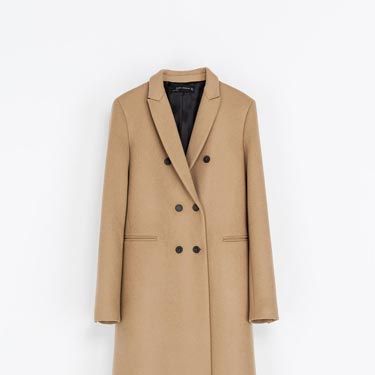 <p>The masculine cut of this coat would work perfectly with floaty, floral dresses for a transitional post-summer look. </p>
<p>Masculine double-breasted coat, £129, <a href="http://www.zara.com/uk/en/woman/coats/coats/masculine-double-breasted-coat-c499001p1471566.html" target="_blank">Zara</a></p>