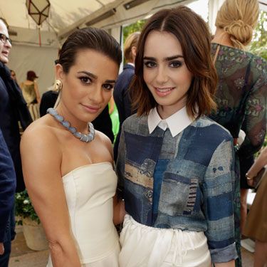 <p>Hair girl crush of the day <a href="http://www.cosmopolitan.co.uk/beauty-hair/news/styles/celebrity/lily-collins-new-bob-hairstyle" target="_blank">Lily Collins</a> and Glee's Lea Michele looked glamourous and girly, with Lea wearing a Calvin Klein cream strapless jumpsuit. </p>
<p><a href="http://www.cosmopolitan.co.uk/fashion/news/kate-bosworth-aw13-topshop-collection" target="_blank">KATE BOSWORTH X TOPSHOP: THE COLLECTION</a></p>
<p><a href="http://www.cosmopolitan.co.uk/fashion/celebrity/q-awards-best-dressed" target="_blank">BEST DRESSED AT THE Q AWARDS</a></p>
<p><a href="http://www.cosmopolitan.co.uk/fashion/celebrity/celebrity-engagement-rings#fbIndex1" target="_blank">CELEBRITY ENGAGEMENT RINGS</a></p>