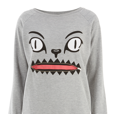 <p>Now the big freeze is here, it's time to invest in some souped-up sweats to look hot, even when it's NOT. This grey marl sweat will go with everything, and besides: IT HAS A FACE WITH A ZIPPER MOUTH. Yes.</p>
<p>Cat zip mouth sweater, £16.99, <a href="http://www.internacionale.com/new-in-womens/grey-cat-zip-mouth-sweat/invt/161427gry" target="_blank">internacionale.com</a></p>
<p><a href="http://www.cosmopolitan.co.uk/fashion/shopping/womens-clothing-under-ten-pounds" target="_blank">Shop daily fashion finds for £10 or less</a></p>
<p><a href="http://www.cosmopolitan.co.uk/fashion/shopping/investment-winter-coats" target="_blank">10 winter coats worth investing in</a></p>
<p><a href="http://www.cosmopolitan.co.uk/fashion/winter-fashion-trends-2013/" target="_blank">See the latest winter fashion trends 2013</a></p>