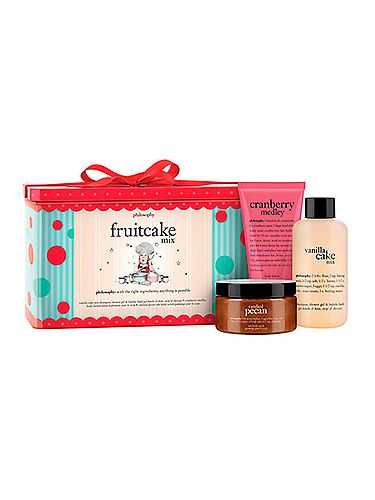 <p>Give your mum a little treat with this adorable Philosophy set. <br /><br />With drool-worthy scents like cranberry, vnailla and pecan, the products that leave the skin super soft and smelling absolutely delicious.<br /><br />Some extra sweetness for when you can't possibly fit any more cake in.</p>
<p>Philosophy fruitcake mix, £24, <a href="http://www.johnlewis.com/philosophy-fruitcake-mix-set/p591586" target="_blank">johnlewis.com</a></p>