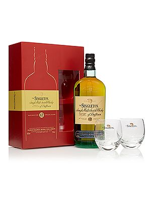<p>The Singleton of Dufftown 12 Year Old whisky and branded glassware pack is a real treat for any whisky fan. And there's two chunky based tumblers to help the 12 year old whisky go down even smoother.</p>
<p>The Singleton of Dufftown Whiskey set, £34.95, <a href="http://www.thewhiskyexchange.com/P-18274.aspx" target="_blank">thewhiskeyexchange.com</a></p>