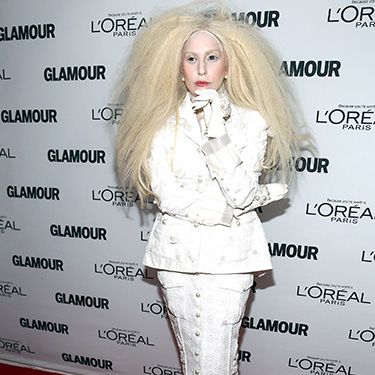 <p>For her appearance at this year's Glamour Women of the Year Awards in New York, Lady Gaga showed up in head-to-toe white. And yes, of course, that includes eyebrows, eyelashes, and hairline.</p>
<p><a href="http://www.cosmopolitan.co.uk/celebs/entertainment/lady-gaga-marijuana-addiction" target="_blank">LADY GAGA TALKS ADDICTION</a></p>
<p><a href="http://www.cosmopolitan.co.uk/celebs/entertainment/lady-gaga-naked-gay-nightclub?click=main_sr" target="_blank">LADY GAGA GETS COMPLETELY NAKED AT G-A-Y NIGHTCLUB</a></p>
<p><a href="http://www.cosmopolitan.co.uk/celebs/celebrity-gossip/lady-gaga-neck-tattoo-rio?click=main_sr" target="_blank">GAGA SHOWS OFF BRAND NEW NECK TATTOO</a></p>