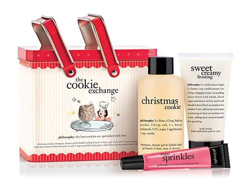 <p class="p1">Philosophy do holiday gifts like nobody's business and once you've received one it will make a repeat appearance on your Christmas list. This year we're coveting The Cookie Exchange set, made up of the Sugar Sprinkles high-gloss, high-flavour (<em>seriously</em>) Lip Shine, the Sweet Creamy Frosting Body Lotion and the Christmas Cookie 3-in1 Shampoo, Shower Gel and Bubble Bath. All are mouth-wateringly edible. Not literally though, stick to the mince pies.</p>
<p class="p1">£22, <a href="http://www.boots.com/en/philosophy-the-cookie-exchange-set_1376515/" target="_blank">boots.com</a></p>
<p><a href="http://www.cosmopolitan.co.uk/fashion/shopping/christmas-gifts-for-mum-2013?click=main_sr" target="_blank">CHRISTMAS GIFT GUIDE FOR YOUR MUM</a></p>
<p><a href="http://www.cosmopolitan.co.uk/fashion/shopping/christmas-gifts-for-dad-2013?click=main_sr" target="_blank">CHRISTMAS GIFT GUIDE FOR YOUR DAD</a></p>
<p><a href="http://www.cosmopolitan.co.uk/love-sex/relationships/long-term-boyfriend-christmas-gift-guide-2013?click=main_sr" target="_blank">CHRISTMAS PRESENTS FOR YOUR BOYFRIEND</a></p>