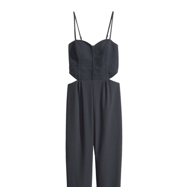 <p>If you fear a black jumpsuit might be too formal, this H&M style has sexy cut-outs to rev things up a notch. Sky-scraper heels and a swipe of red lippy are all you need to add.</p>
<p>Cut-out jumpsuit, £29.99, <a href="http://www.hm.com/gb/product/21227?article=21227-B" target="_blank">hm.com</a></p>
<p><a href="http://www.cosmopolitan.co.uk/fashion/shopping/cheap-christmas-party-dresses" target="_blank">SHOP PARTY DRESSES FOR £25 OR LESS</a></p>
<p><a href="http://www.cosmopolitan.co.uk/fashion/shopping/christmas-party-best-flat-shoes" target="_blank">12 FABULOUS FLATS TO DANCE ALL NIGHT IN</a></p>
<p><a href="http://www.cosmopolitan.co.uk/fashion/celebrity/" target="_blank">GET CELEBRITY STYLE INSPIRATION</a></p>