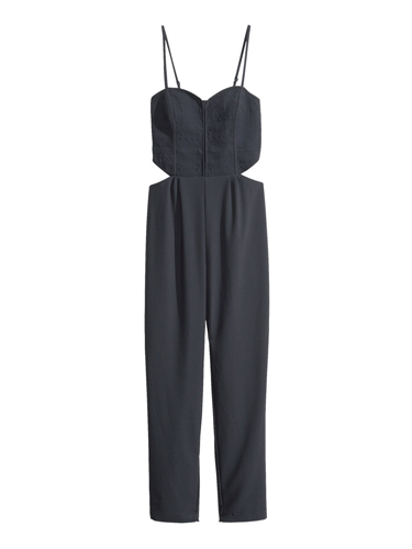 <p>If you fear a black jumpsuit might be too formal, this H&M style has sexy cut-outs to rev things up a notch. Sky-scraper heels and a swipe of red lippy are all you need to add.</p>
<p>Cut-out jumpsuit, £29.99, <a href="http://www.hm.com/gb/product/21227?article=21227-B" target="_blank">hm.com</a></p>
<p><a href="http://www.cosmopolitan.co.uk/fashion/shopping/cheap-christmas-party-dresses" target="_blank">SHOP PARTY DRESSES FOR £25 OR LESS</a></p>
<p><a href="http://www.cosmopolitan.co.uk/fashion/shopping/christmas-party-best-flat-shoes" target="_blank">12 FABULOUS FLATS TO DANCE ALL NIGHT IN</a></p>
<p><a href="http://www.cosmopolitan.co.uk/fashion/celebrity/" target="_blank">GET CELEBRITY STYLE INSPIRATION</a></p>