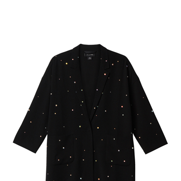<p>Twinkle like a little star in this studded longline blazer which will look excellent with skinny leather trousers and heels for Kate Moss vibes.</p>
<p>Studded longline blazer, £50, <a href="http://www.monki.com/Shop/Day_and_night?icn=start_w47_aw13&ici=Day_and_night#dialog-1" target="_blank">monki.com</a></p>
<p><a href="http://www.cosmopolitan.co.uk/fashion/shopping/cheap-christmas-party-dresses" target="_blank">SHOP PARTY DRESSES FOR £25 OR LESS</a></p>
<p><a href="http://www.cosmopolitan.co.uk/fashion/shopping/christmas-party-best-flat-shoes" target="_blank">12 FABULOUS FLATS TO DANCE ALL NIGHT IN</a></p>
<p><a href="http://www.cosmopolitan.co.uk/fashion/celebrity/" target="_blank">GET CELEBRITY STYLE INSPIRATION</a></p>