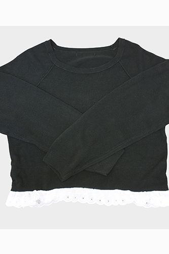 <p>Bring an old jumper up-to-date by cropping it. Add a a broderie anglaise trim to the bottom to make it extra cute, and cropping an oversized jumper will give a great slouchy look. </p>
<p><strong>You Will Need:</strong> Jumper, Tape Measure, Fabric, Scissors ,1.5m Broderie Anglaise Trim, Pins, Sewing Machine</p>
<p>1.Put on your jumper, and use a pin to mark the length that you'd like to crop it to.</p>
<p>2. Lay it down on a flat surface like a table. Measure a 1.5cm seam from the pin for that all-important seam allowance</p>
<p>3. Measuring from the bottom of the jumper, create an even line with pins across the jumper width so you know where to cut.</p>
<p>4. Cut along your pin lines</p>
<p>5. Measure the circumference of the jumper around the cut out edge.</p>
<p>6. Measure and cut that length along the broderie anglaise, this time add 3cm to the length for seam allowance.</p>
<p>7. Sew the cut edges of the broderie anglaise together.</p>
<p>8. With the right sides together, pin the broderie anglaise around the jumper, with the top edge of the broderie anglaise about 1cm from the raw edge of the fabric.</p>
<p>9. Use a straight stitch to sew it to the jumper.</p>
<p><a href="http://www.cosmopolitan.co.uk/fashion/shopping/christmas-jumpers?click=main_sr" target="_blank">NEW LOOK'S CHRISTMAS JUMPERS ARE IN</a></p>
<p><a href="http://www.cosmopolitan.co.uk/fashion/news/fearne-cotton-picture-perfect-autumn-jumper?click=main_sr" target="_blank">FEARNE COTTON ROCKS OVERSIZED JUMPER</a></p>
<p><a href="http://www.cosmopolitan.co.uk/blogs/cosmo-blog-awards-2013/best-craft-blog-2013-blogger-hot-topics?click=main_sr" target="_blank">BEST CRAFT BLOG HOT TOPICS</a></p>
<p> </p>