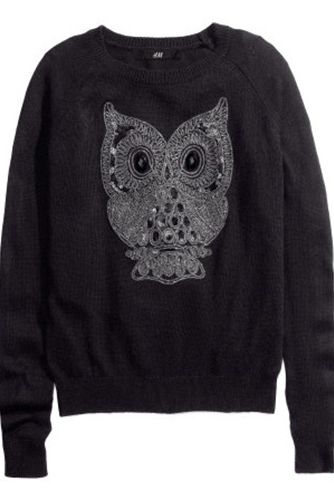 <p>Channel your spirit animal - a wise owl, naturally - with this wildlife-inspired jumper.</p>
<p>Knitted Jumper, £14.99, <a href="http://www.hm.com/gb/product/18786?article=18786-C" target="_blank">hm.com/gb</a></p>
<p><a href="http://www.cosmopolitan.co.uk/fashion/shopping/womens-clothing-under-ten-pounds" target="_blank">SHOP: PHONE-FRIENDLY GLOVES</a></p>
<p><a href="http://www.cosmopolitan.co.uk/fashion/shopping/what-to-wear-this-week-18-11-13" target="_blank">NEW IN STORE NOW</a></p>
<p><a href="http://www.cosmopolitan.co.uk/fashion/shopping/top-five-beanie-hats-for-women" target="_blank">5 HOT BEANIE HATS</a></p>