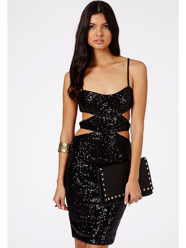 <p>Look smokin' H.O.T in this luxe sequin cut out bodycon dress. This embellished style has edge and glamour rolled into one. Wear with skyscraper courts, a box clutch and a simple blazer for a captivating cocktail-hour outfit.</p>
<p> Marcelina Sequin Double Cut Out Bodycon Dress, £44.99, <a href="http://www.missguided.co.uk/catalog/product/view/id/93992/s/marcelina-sequin-double-cut-out-bodycon-mini-dress/category/483/" target="_blank">missguided.co.uk</a></p>
<p><a href="http://www.cosmopolitan.co.uk/fashion/shopping/cheap-christmas-party-dresses" target="_blank">PARTY DRESSES FOR £25 OR LESS</a></p>
<p><a href="http://www.cosmopolitan.co.uk/fashion/fashion/shopping/christmas-party-dress-2013-alternatives" target="_blank">SHOP PARTY DRESS ALTERNATIVES</a></p>
<p><a href="http://www.cosmopolitan.co.uk/fashion/celebrity/how-to-wear-sheer-dress" target="_blank">CELEBS SHOW US HOW TO WEAR SHEER DRESSES</a></p>