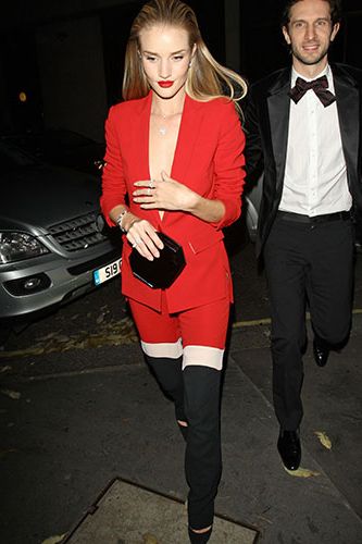 <p>Rosie's colour-blocked ensemble was one of our most coveted last night; her red, white, and black tailored trouser suit is *everything*</p>
<p><a href="http://www.cosmopolitan.co.uk/fashion/celebrity/british-fashion-awards-2013-best-dressed" target="_blank">BRITISH FASHION AWARDS BEST DRESSED</a></p>
<p><a href="http://www.cosmopolitan.co.uk/fashion/celebrity/x-factor-outfits-2013" target="_blank">X FACTOR OUTFITS FROM THE LIVE SHOW</a></p>
<p><a href="http://www.cosmopolitan.co.uk/fashion/celebrity/little-mix-red-carpet-style-hacc" target="_blank">LITTLE MIX ARE MAKING US SALIVATE</a></p>