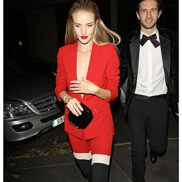 <p>Rosie's colour-blocked ensemble was one of our most coveted last night; her red, white, and black tailored trouser suit is *everything*</p>
<p><a href="http://www.cosmopolitan.co.uk/fashion/celebrity/british-fashion-awards-2013-best-dressed" target="_blank">BRITISH FASHION AWARDS BEST DRESSED</a></p>
<p><a href="http://www.cosmopolitan.co.uk/fashion/celebrity/x-factor-outfits-2013" target="_blank">X FACTOR OUTFITS FROM THE LIVE SHOW</a></p>
<p><a href="http://www.cosmopolitan.co.uk/fashion/celebrity/little-mix-red-carpet-style-hacc" target="_blank">LITTLE MIX ARE MAKING US SALIVATE</a></p>