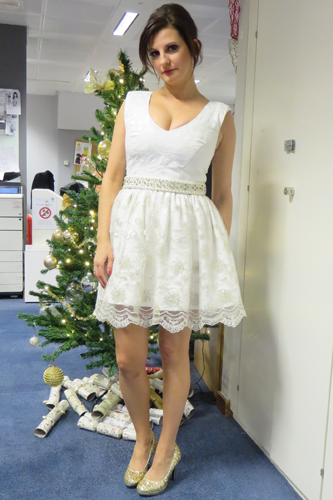 <p>Deputy Features Ed Rosie looked like a Christmas angel. Or a naughty bride. Either way, she looked as pretty as a picture in her flirty white River Island frock - and we heart the sparkly shoes.</p>
<p><a href="http://www.cosmopolitan.co.uk/celebs/ultimate-women-of-the-year/red-carpet-arrivals-outfits-pictures" target="_blank">SEE CELEBRITIES ON THE PINK CARPET</a></p>
<p><a href="http://www.cosmopolitan.co.uk/beauty-hair/news/trends/celebrity-beauty/cosmo-ultimate-women-awards-2013-celebrity-hairstyles-makeup" target="_blank">KILLER HAIR AND MAKEUP LOOKS AT THE COSMOS 2013</a></p>
<p><a href="http://www.cosmopolitan.co.uk/celebs/ultimate-women-of-the-year/little-mix-sheridan-smith-jameela-jamil-cosmo-quiz" target="_blank">LITTLE MIX, SHERIDAN, JAMEELA AND ELLIE GOULDING TAKE THE COSMO QUIZ</a></p>