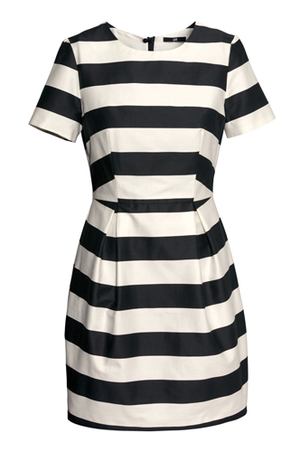 <p>Black, white and SERIOUSLY STYLISH all over, this flirty fit 'n' flare dress from H&M will make you stand out from the crowd.</p>
<p>Satin stripe dress, £29.99, <a href="http://www.hm.com/gb/product/23695?article=23695-A" target="_blank">hm.com</a></p>
<p><a href="http://www.cosmopolitan.co.uk/fashion/shopping/christmas-party-dress-2013-alternatives" target="_blank">Shop partywear looks beyond the LBD</a></p>
<p><a href="http://www.cosmopolitan.co.uk/fashion/shopping/sequin-dress-black-gold" target="_blank">8 ways to wear sequins</a></p>
<p><a href="http://www.cosmopolitan.co.uk/fashion/news/" target="_blank">Get the latest fashion news</a></p>
