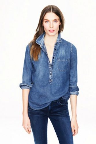 <p>You'll find no better than in J Crew. It may be pricey but it beats an oversized 'vintage' version from Beyond Retro. Tailored, smart casual and the perfect denim hue. Pair with jeans for a double denim look, or tuck into a leather pencil skirt for a casual working girl vibe.</p>
<p>Classic chambray popover, £78, <a href="http://www.jcrew.com/womens_category/shirtsandtops/denimchambray/PRDOVR~06877/06877.jsp" target="_blank">J Crew</a></p>
<p><a href="http://www.cosmopolitan.co.uk/fashion/news/rihanna-new-face-of-balmain" target="_blank">RIHANNA FOR BALMAIN</a></p>
<p><a href="http://www.cosmopolitan.co.uk/fashion/shopping/christmas-party-dresses-investment" target="_blank">TEN DREAMY PARTY DRESSES</a></p>
<p><a href="http://www.cosmopolitan.co.uk/fashion/news/which-party-dress-colour-works-best" target="_blank">THE BEST COLOURS TO PARTY IN</a></p>
<p> </p>