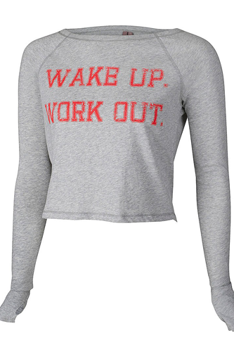 <p>Who needs a Personal Trainer, when you can have a bossy slogan sweater telling you what to do instead?</p>
<p>Wake Up Workout Cropped Top, now £35, <a href="http://www.sweatybetty.com/wake-up-workout-cropped-top-prodsb548_greymrl/" target="_blank">sweatybetty.com</a></p>
<p><a href="http://www.cosmopolitan.co.uk/body/8-fun-ways-to-work-out-2014" target="_blank">8 HIP NEW WAYS TO GET FIT IN 2014</a></p>
<p><a href="http://www.cosmopolitan.co.uk/diet-fitness/fitness/2014-fitness-exercise-dvd-reviews" target="_blank">2014 FITNESS DVDS TRIED, & TESTED</a></p>
<p><a href="http://www.cosmopolitan.co.uk/fashion/shopping/" target="_blank">FASHION TRENDS: WHAT TO WEAR RIGHT NOW</a></p>