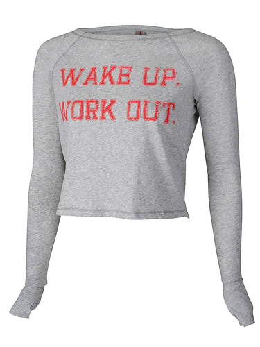 <p>Who needs a Personal Trainer, when you can have a bossy slogan sweater telling you what to do instead?</p>
<p>Wake Up Workout Cropped Top, now £35, <a href="http://www.sweatybetty.com/wake-up-workout-cropped-top-prodsb548_greymrl/" target="_blank">sweatybetty.com</a></p>
<p><a href="http://www.cosmopolitan.co.uk/body/8-fun-ways-to-work-out-2014" target="_blank">8 HIP NEW WAYS TO GET FIT IN 2014</a></p>
<p><a href="http://www.cosmopolitan.co.uk/diet-fitness/fitness/2014-fitness-exercise-dvd-reviews" target="_blank">2014 FITNESS DVDS TRIED, & TESTED</a></p>
<p><a href="http://www.cosmopolitan.co.uk/fashion/shopping/" target="_blank">FASHION TRENDS: WHAT TO WEAR RIGHT NOW</a></p>