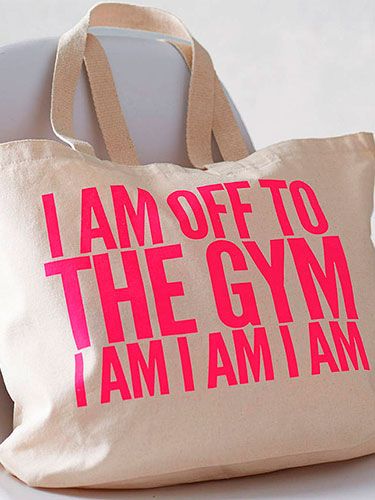 <p>Are you one of those people who regularly takes your gym kit to work full of high hopes, only to return it home without having donned your trainers? Perhaps this bag will provide you with the extra push you need.</p>
<p>Off to the gym bag, £16, <a href="http://www.notonthehighstreet.com/heyholla/product/gym-bag-eco-tote-cotton-shopper-bag?utm_source=GoogleShopping&utm_medium=Gifts&utm_campaign=189434&gclid=CMaPzMCd8bsCFQMHwwodog4A-A" target="_blank">notonthehighstreet.com</a></p>
<p><a href="http://www.cosmopolitan.co.uk/diet-fitness/fitness/2014-fitness-exercise-dvd-reviews" target="_blank">2014 FITNESS DVD REVIEWS</a></p>
<p><a href="http://www.cosmopolitan.co.uk/diet-fitness/fitness/20-week-cycle-training-plan-2771" target="_blank">GET INTO CYCLING </a></p>
<p><a href="http://www.cosmopolitan.co.uk/diet-fitness/fitness/tampax-fitness-resolution-essentials" target="_blank">HOW TO STICK TO YOUR NEW YEAR FITNESS RESOLUTIONS</a></p>