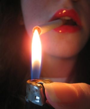 Finger, Lip, Lighter, Amber, Flame, Fire, Orange, Photography, Tooth, Close-up, 