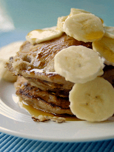 <p>By adding peanut butter to the recipe, these healthy pancakes pack a punch of protein - great if you're fit and active or are trying to tone up or slim down.</p>
<p><strong>Ingredients</strong></p>
<p>125g self raising flour</p>
<p>1tsp baking powder</p>
<p>1 egg beaten</p>
<p>300ml milk</p>
<p>1 small banana well mashed</p>
<p>2tbsp Smooth Peanut Butter</p>
<p><strong>Method</strong></p>
<p>Mash the banana and peanut butter into a smooth thick paste</p>
<p>Whisk the other ingredients together until smooth, add the peanut butter/banana mix and beat into the batter.</p>
<p>Line a non-stick frying pan and heat to a medium temperature.</p>
<p>Pour two tablespoons of the mixture onto the pan so it forms a circle.</p>
<p>Cook until you see bubbles rising, then flip over and cook the other side for another minute.</p>
<p>Serve with more sliced banana and a drizzle of maple syrup or agave nectar.</p>
<p><a title="HOW PROTEIN CAN HELP YOU LOSE WEIGHT" href="http://www.cosmopolitan.co.uk/diet-fitness/fitness/online-fitness-nutrition-challenge?click=main_sr" target="_blank">HOW PROTEIN CAN HELP YOU LOSE WEIGHT</a></p>