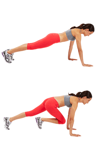 <p><strong>Targets: Core, great for sculpting a smaller waist</strong></p>
<p>Get into a plank position and bring your left knee towards your chest and then out towards your right elbow.</p>
<p>Repeat with your right knee, aiming for your left elbow.</p>
<p>Try for 10 reps on each leg.</p>
<p><a title="6 FAST EXERCISES FOR A FLAT STOMACH" href="http://www.cosmopolitan.co.uk/diet-fitness/fitness/6-fast-exercises-for-flat-stomach-0546?click=main_sr" target="_blank">6 FAST EXERCISES FOR A FLAT STOMACH</a></p>
<p> </p>