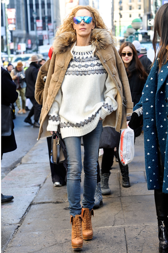 <p>This stylish show-goer has a swagger in her step and that's because she KNOWS she's owning that sidewalk. A very stylish take on ski-wear sees a Fair Isle knit, heavyweight parka (shoulder-robed, natch), visor-like shades and chunky heeled Timberlands make for one very cute 'n' cosy look.</p>
<p><a href="http://www.cosmopolitan.co.uk/fashion/news/victoria-beckham-nyfw-show-2014" target="_blank">VICTORIA BECKHAM'S AW14 SHOW - CATWALK PICS</a></p>
<p><a href="http://www.cosmopolitan.co.uk/fashion/Fashion-week/fashion-week-daily-live-streams" target="_blank">WATCH NEW YORK FASHION WEEK LIVE (FROM YOUR SOFA)</a></p>
<p><a href="http://www.cosmopolitan.co.uk/fashion/news/celebs-new-york-fashion-week-aw14" target="_blank">SEE WHAT THE CELEBS ARE WEARING ON THE NYFW FROW</a></p>
<p> </p>
<div style="overflow: hidden; color: #000000; background-color: #ffffff; text-align: left; text-decoration: none;"> </div>
