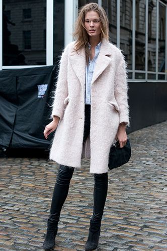 <p>Model Irina Kulikova was off-duty but still looked like she belonged on the catwalk, pairing a Ralph Lauren Cos coat, blue button-down shirt and Helmut Lang leather trousers this weekend - the pastel blue coat may be going strong at fashion week, but Irina still pulls of the coveted pink coat with flair.</p>
<p><a href="http://www.cosmopolitan.co.uk/fashion/news/celebs-new-york-fashion-week-aw14" target="_blank">CELEBRITIES AT FASHION WEEK</a></p>
<p><a href="http://www.cosmopolitan.co.uk/fashion/news/new-york-fashion-week-street-style-aw14" target="_blank">NEW YORK FASHION WEEK STREET STYLE</a></p>
<p><a href="http://www.cosmopolitan.co.uk/fashion/news/celebs-new-york-fashion-week-aw14" target="_blank">NEW YORK FASHION WEEK FROW</a></p>