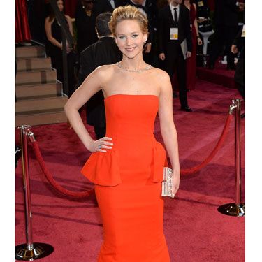 <p>Jennifer Lawrence. A Dior dress. An embarrassing fall. It's like the 2013 Oscars all over again! We weren't surprised to see her take a tumble - her Brian Atwood heels were MEGA high. Dressed in Dior, of course, the red strapless gown with peplum detail made JLaw look as statuesque as an Oscar. A Ferragamo clutch and dazzling necklace finished her look.</p>
<p><a href="http://www.cosmopolitan.co.uk/fashion/news/oscars-2014-red-carpet-dresses" target="_blank">OSCARS 2014: RED CARPET ARRIVALS<strong></strong></a></p>
<p><a href="http://www.cosmopolitan.co.uk/fashion/news/oscars-2014-best-dressed" target="_blank">THE 5 BEST DRESSES AT THE OSCARS 2014</a></p>
<p><a href="http://www.cosmopolitan.co.uk/fashion/news/every-best-actress-dress-infographic" target="_blank">EVERY BEST ACTRESS WINNER'S OSCARS DRESS SINCE 1929</a></p>
<div style="overflow: hidden; color: #000000; background-color: #ffffff; text-align: left; text-decoration: none;"> </div>