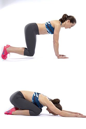 <p>This works the upper part of your inner core, as well as your shoulders and arms. Keep your focus on your core, though - pull it in strongly throughout this move.</p>
<p><strong>The move</strong> From your roll-down move, bend your knees and come down to the floor until your knees are under your hips, hands in line with your shoulders. Curl your toes under, connect to your core and lift your knees up off the floor.</p>
<p>Hold the position for 3 to 6 slow breaths.</p>
<p>To release and rest from the leg pull, sit your bum back onto your heels, with your upper body outstretched in front.</p>
<p>Hold for a few breaths.</p>
<p><a href="http://www.cosmopolitan.co.uk/diet-fitness/fitness/the-benefits-of-pilates" target="_blank">WHY WE LOVE PILATES</a></p>
<p><a href="http://www.cosmopolitan.co.uk/diet-fitness/fitness/how-to-improve-your-pilates-workouts" target="_blank">TIPS TO IMPROVE YOUR PILATES</a></p>
<p><a href="http://www.cosmopolitan.co.uk/diet-fitness/fitness/high-intensity-workout-with-Jessie-J" target="_blank">WORK OUT WITH JESSIE J </a></p>
<p> </p>