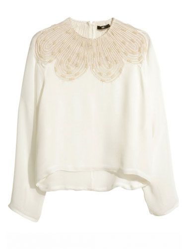 <p>If you're looking for a step beyond the white shirt, try this beautiful beaded blouse from H&M, which tap's into this season's laidback boho vibes a treat.</p>
<p>Beaded blouse, £29.99, <a href="http://www.hm.com/gb/product/26159?article=26159-A" target="_blank">hm.com</a></p>
<p><a href="http://www.cosmopolitan.co.uk/fashion/shopping/spring-shoes-fashion-high-street" target="_blank">STEP INTO NEW SEASON: 10 PAIRS OF SPRING-LIKE SHOES</a></p>
<p><a href="http://www.cosmopolitan.co.uk/fashion/shopping/handbags-spring-fashion-high-street" target="_blank">NEW SEASON ARM CANDY: 12 HOT HANDBAGS</a></p>
<p><a href="http://www.cosmopolitan.co.uk/fashion/shopping/spring-fashion-trends-2014?page=1" target="_blank">7 BIG FASHION TRENDS FOR SPRING 2014</a></p>