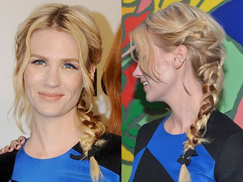 <p>Multiple plaits paired with electric blue flicks and gold lower liner was a red carpet risk, but January Jones effortlessly pulled it off for the <a href="http://www.cosmopolitan.co.uk/beauty-hair/news/trends/celebrity-beauty/mad-men-season-7-premiere-beauty-hairstyles" target="_blank">Mad Men Season 7 premiere party</a>. We'd give our right arm for an hour with her stylists.</p>
<p><a href="http://www.cosmopolitan.co.uk/beauty-hair/news/trends/celebrity-beauty/lupita-nyong-for-lancome-pictures" target="_self">SEE LUPITA NYONG'O AS THE FACE OF LANCOME</a></p>
<p><a href="http://www.cosmopolitan.co.uk/beauty-hair/news/trends/celebrity-beauty/beyonce-makeup-artist-sir-john-tips" target="_blank">BEYONCE'S MAKEUP ARTIST SHARES HIS TIPS</a></p>
<p><a href="http://www.cosmopolitan.co.uk/beauty-hair/news/styles/celebrity/celebrity-bob-hairstyles" target="_blank">THE BEST CELEBRITY BOB HAIRSTYLES</a></p>