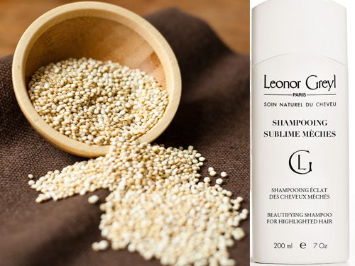 <p><strong>Spotted in: </strong>Leonor Greyl Beautifying Shampoo For Highlighted Hair, £33.50 (available in May) <a href="http://www.urbanretreat.co.uk" target="_blank">urbanretreat.co.uk</a></p>
<p><strong>Why? </strong>Holy mother of Gwyneth, now they're putting quinoa in shampoo? "Quinoa is a protein," explains the pr, "and proteins help smooth down hair scales." Flat hair scales keep colour from leaching out and make hair look shiny, so there's some point to this apparent madness.</p>
<p><strong>What's it like?</strong> It's a sulphate-free shampoo (if you're hair is dyed, you should avoid sodium laureth sulphate and sodium laureth sulphate like the plague) that leaves hair soft and glossy – expensive but nice.</p>