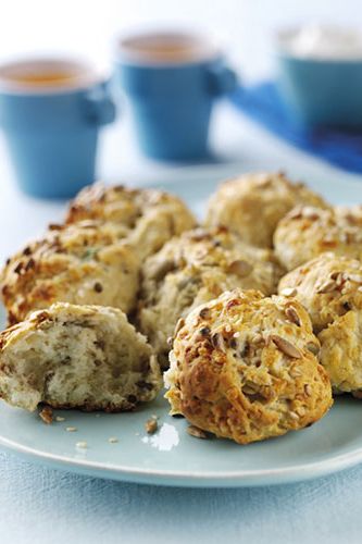 <p>Serves 8<br /><br /><strong>Ingredients </strong><br />225g self-raising flour<br /> 1tsp baking powder <br />50g mixed seeds + 1tbsp<br /> 75g cheese, grated eg Cheddar<br /> 50ml rapeseed oil <br />125ml semi-skimmed milk</p>
<p><strong>Method</strong><br />1. Preheat the oven to 220, gas mark 7. 2. Place the flour, baking powder, 50g seeds and cheese in a bowl. Mix in the oil and milk to form a dough. Divide into eight, and roll into balls. 3. Place one in the centre of a greased baking tray and then the others around it pressing them in so they all touch. Brush with milk and sprinkle over the remaining 1 tbsp seeds. 4. Bake for 10-13 minutes until golden.  5. Serve with extra light soft cheese. Try adding chopped chives or parsley to the dough.<br /><br /><em>Per serving - calories: 232 kcal; saturated fat: 3g</em></p>
<p> </p>
<p><a href="http://www.cosmopolitan.co.uk/diet-fitness/diets/health-benefits-of-dark-chocolate" target="_blank">WHY YOU SHOULD EAT DARK CHOCOLATE</a></p>
<p><a href="http://www.cosmopolitan.co.uk/diet-fitness/diets/healthy-eating-on-a-budget" target="_blank">EAT HEALTHY ALL WEEK FOR £15</a></p>
<p><a href="http://www.cosmopolitan.co.uk/diet-fitness/diets/how-to-eat-healthy" target="_blank">7 STEPS TO A HEALTHIER DIET</a></p>