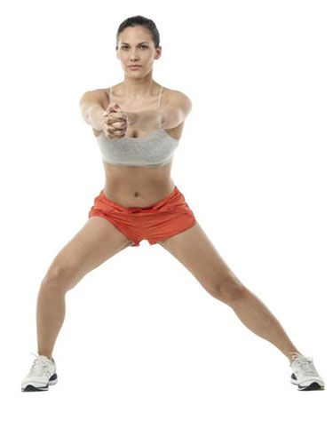 <p><strong>Working every inch of your leg, paying special attention to your inner and outer thighs:</strong></p>
<p>Standing, holding your arms out in front of you, clasping your hands. Step your left leg back behind you and bend down into a lunge.</p>
<p>Return to standing, lunge out to the right with your right leg, then forwards, then lunge left with your left leg. Remember to return to standing between each lunge.</p>
<p>Aim for 12 reps of the sequence and hold a dumbbell in your hands when you feel ready to progress.</p>
<p><a href="http://www.cosmopolitan.co.uk/diet-fitness/fitness/miranda-kerr-on-getting-bikini-ready" target="_blank">MIRANDA KERR'S BODY SECRETS</a></p>
<p><a href="http://www.cosmopolitan.co.uk/diet-fitness/fitness/how-to-tone-lift-shrink-your-butt" target="_blank">THREE WAYS TO A BETTER BUM</a></p>
<p><a href="http://www.cosmopolitan.co.uk/diet-fitness/fitness/short-barrecore-workout-video" target="_blank">GET A DANCER'S BODY</a></p>