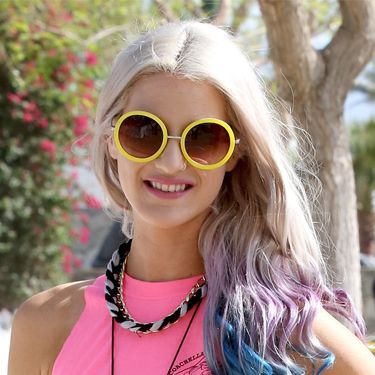<p>Pretty meets tough with these streaks of blue and purple through blonde locks, and you can fake it with colour chalks  if you have light, longer hair. The curls give it a glossy effect that looks perfectly groomed, and even when they start to drop, they'll twist into beachy waves. </p>
<p><a href="http://cosmopolitan.co.uk/beauty-hair/news/styles/festival-hair-ideas-topknot-pin-jewellery?click=main_sr" target="_blank">THE MUST-HAVE FESTIVAL HAIR ACCESSORY</a></p>
<p><a href="http://cosmopolitan.co.uk/beauty-hair/news/beauty-news/how-to-do-festival-plait-hairstyle?click=main_sr" target="_blank">HAIR HOW-TO: FESTIVAL PLAITS</a></p>
<p><a href="http://cosmopolitan.co.uk/beauty-hair/news/styles/the-best-festival-hairstyles?click=main_sr" target="_blank">THE BEST FESTIVAL HAIRSTYLES</a></p>
