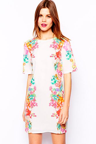 <p>Obviously wearing white to a wedding is a massive faux pas, but this dress is busily embellished with beautiful watercolour floral prints that you hardly realise it's white in the first place. The best part is that you can accessorise with so many different colours thanks to the varied floral hues. Delicious!</p>
<p>Mirror floral v back dress, £55, <a href="http://www.asos.com/ASOS/ASOS-Mirror-Floral-V-Back/Prod/pgeproduct.aspx?iid=3886135&cid=8799&sh=0&pge=3&pgesize=204&sort=-1&clr=Cream" target="_blank">ASOS</a></p>
<p><a href="http://www.cosmopolitan.co.uk/fashion/shopping/12-incredible-high-street-wedding-dresses-budget" target="_blank">12 INCREDIBLE WEDDING DRESSES FROM THE HIGH STREET</a></p>
<p><a href="http://www.cosmopolitan.co.uk/fashion/shopping/10-spring-dresses-under-30-pounds-ss14" target="_blank">10 SPRING DRESSES ON A BUDGET</a></p>
<p><a href="http://www.cosmopolitan.co.uk/fashion/shopping/Coachella-festival-street-style-2014-pictures" target="_blank">COACHELLA STREET STYLE EDIT</a></p>