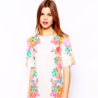 <p>Obviously wearing white to a wedding is a massive faux pas, but this dress is busily embellished with beautiful watercolour floral prints that you hardly realise it's white in the first place. The best part is that you can accessorise with so many different colours thanks to the varied floral hues. Delicious!</p>
<p>Mirror floral v back dress, £55, <a href="http://www.asos.com/ASOS/ASOS-Mirror-Floral-V-Back/Prod/pgeproduct.aspx?iid=3886135&cid=8799&sh=0&pge=3&pgesize=204&sort=-1&clr=Cream" target="_blank">ASOS</a></p>
<p><a href="http://www.cosmopolitan.co.uk/fashion/shopping/12-incredible-high-street-wedding-dresses-budget" target="_blank">12 INCREDIBLE WEDDING DRESSES FROM THE HIGH STREET</a></p>
<p><a href="http://www.cosmopolitan.co.uk/fashion/shopping/10-spring-dresses-under-30-pounds-ss14" target="_blank">10 SPRING DRESSES ON A BUDGET</a></p>
<p><a href="http://www.cosmopolitan.co.uk/fashion/shopping/Coachella-festival-street-style-2014-pictures" target="_blank">COACHELLA STREET STYLE EDIT</a></p>
