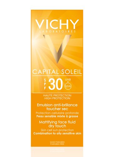 <p><strong>THEY SAY: </strong>Vichy Capital Soleil Mattifying Face Fluid Dry Touch is for women and men with combination or oily skin, looking for sun protection that does not leave their skin looking shiny. With Mexoryl®-based photostable, broad spectrum UVA and UVB filtering system with added long UVA protection. A mattifying formula to prevent against shine. Suitable for oily skin types.<strong></strong></p>
<p><strong>WE SAY: </strong>This Vichy SPF was my first 'proper' foray into using sun protection underneath my makeup and now I am totally obsessed. It's a lovely product to use, it's a dry-touch cream formula so you don't need to wait ages for it to sink into skin before applying foundation, my makeup sits well on top of it and it smells nice. It's a decent price and one tube has lasted me around three months so far and it's still going strong. There's not much not to love really, so if you're thinking about introducing an SPF into your routine then this is a good place to start.</p>
<p><strong>SCORE: 9/10</strong></p>
<p><strong>Vichy Capital Soleil Mattifying Face Fluid Dry Touch SPF30, £16.50 <a href="http://www.feelunique.com" target="_blank">feelunique.com </a></strong></p>