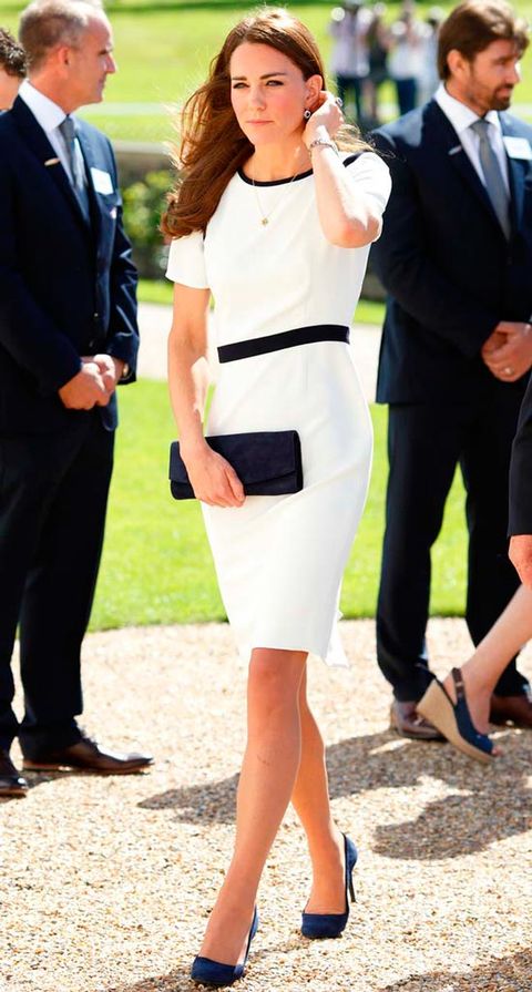 <p>The Duchess showed off her thrifty side when she arrived at the National Maritime Museum wearing a sailor-inspired shift dress by Jaeger.</p>
<p><strong>MORE ROYAL SHENANIGANS:</strong></p>
<p><a href="http://www.cosmopolitan.co.uk/fashion/kate-middletons-royal-style-109645?click=main_sr" target="_blank">KATE MIDDLETON'S ROYAL STYLE CV</a></p>
<p><a href="http://www.cosmopolitan.co.uk/celebs/celebrity-gossip/kate-middleton-prince-william-george-photo?click=main_sr" target="_blank">BABY GEORGE'S FIRST OFFICIAL PIC</a></p>
<p><a href="http://www.cosmopolitan.co.uk/love-sex/cosmo-centerfolds/prince-harry-william-lookalikes-naked-centrefolds?click=main_sr" target="_blank">THE PRINCES STRIP FOR COSMO</a></p>