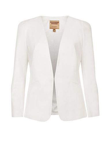 <p>If you're going for a statement dress, steer clear of anything too fussy when it comes to bridal cover-ups. A simple sharp white blazer is all you need.</p>
<p>Structured Shoulder Jacket, £209, <a href="http://www.johnlewis.com/ted-baker-structured-shoulder-jacket-white/p1363785" target="_blank">Ted Baker</a></p>
<p> </p>
<p><a href="http://www.cosmopolitan.co.uk/fashion/shopping/12-incredible-high-street-wedding-dresses-budget" target="_blank">BEST BRIDAL GOWNS FROM THE HIGH STREET </a></p>
<p><a href="http://www.cosmopolitan.co.uk/fashion/shopping/short-bridesmaids-dresses-wear-again-uk" target="_blank">SHORT BRIDESMAID DRESSES YOU CAN WEAR AGAIN </a></p>
<p><a href="http://www.cosmopolitan.co.uk/fashion/shopping/v-a-wedding-dress-bridal-exhibition-pictures-2014" target="_blank">IN PICTURES: V&A WEDDING DRESS EXHIBITION</a></p>