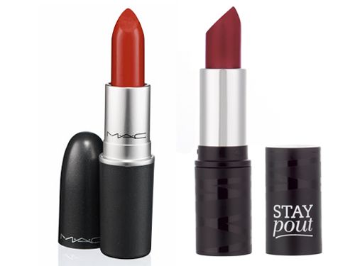 <p><strong>The original: Mac lipstick in Ruby Woo, £15 <a href="http://www.maccosmetics.co.uk" target="_blank">maccosmetics.co.uk</a></strong> <br />Ruby Woo. Need we even say more about the iconic, award winning shade? It's the ultimate matte red, a staple and the shade that even Rihanna is obsessed with. We could carry on but everyone probably already knows just how incredible this colour is…</p>
<p><strong>The dupe: Seventeen Stay Pout lipstick in Infrared, £4.49 <a href="http://www.boots.com" target="_blank">boots.com</a></strong><br /> We were surprised when we came across this Seventeen lippy in our stash – side by side with Ruby Woo the colours are an exact match (in real life...), although this is isn't as matte. Seventeen lipsticks <em>are</em> great though, they can be slightly drying after a few hours of continuous wear and they don't have the same iconic smell as Mac lipsticks do, but for beauty on a budget these are worth every penny.</p>