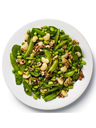 <p><strong>BASE:</strong> Spinach<br /><br /><strong>CARB</strong>: Butter beans<br /><br /><strong>VEG/FRUIT:</strong> Mangetout, red onion, fresh peas<br /><br /><strong>PROTEIN:</strong> Edamame<br /><br /><strong>DRESSING:</strong> Soy<br /><br /><strong>EXTRAS:</strong> Toasted walnuts</p>
<p><a href="http://www.cosmopolitan.co.uk/diet-fitness/diets/stop-unhealthy-office-snacking" target="_blank">STOP UNHEALTHY OFFICE SNACKING</a></p>
<p><a href="http://www.cosmopolitan.co.uk/diet-fitness/diets/how-to-eat-healthy" target="_blank">7 STEPS TO A HEALTHIER DIET</a></p>
<p><a href="http://www.cosmopolitan.co.uk/diet-fitness/diets/eat-healthy-on-a-budget-recipes" target="_blank">EAT HEALTHY ALL WEEK FOR £15</a></p>