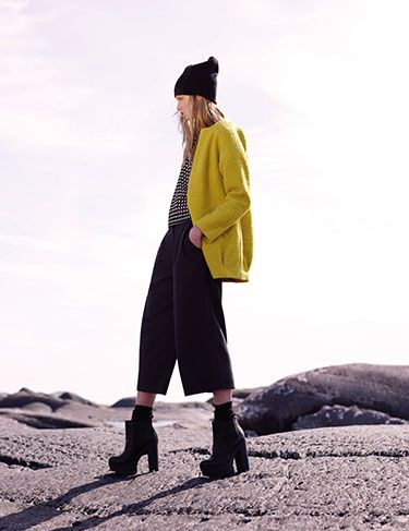 <p>Yellow texture coat, £25</p>
<p>Monochrome top, £6</p>
<p>Black culottes, £14</p>
<p>Boots, £24</p>
<p>Hat, £2</p>
<p><a href="http://www.cosmopolitan.co.uk/fashion/news/future-of-dress-sizes-asos" target="_blank">IS THIS THE FUTURE OF DRESS SIZES?</a></p>
<p><a href="http://www.cosmopolitan.co.uk/fashion/news/ultimo-release-boob-job-bikini" target="_blank">ULTIMO RELEASE THE 'BOOB JOB' BIKINI</a></p>
<p><a href="http://www.cosmopolitan.co.uk/fashion/news/festival-fashion-street-style-isle-of-wight" target="_blank">ISLE OF WIGHT FESTIVAL STREET STYLE</a></p>
