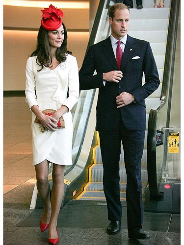 Wow! This was a show-stopper of a look for the Duchess. A red patent shoe isn't your typical royal uniform but she makes the look work. Plus, here she is wearing a Reiss dress - Kate's a champion of the high-street